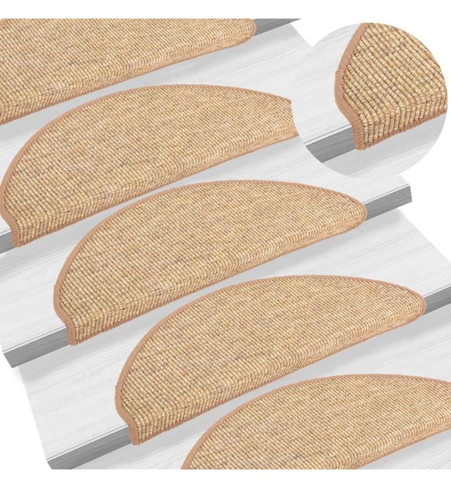 Stufenmatten 15 Stk. 65x21x4 cm Hellbraun Halbrund Gross