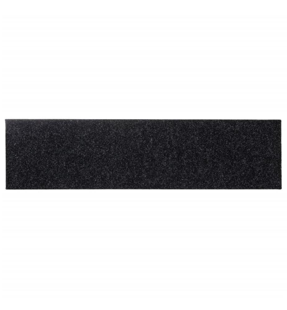 Stufenmatten Selbstklebend 15 Stk. 76x20 cm Schwarz Rechteckig