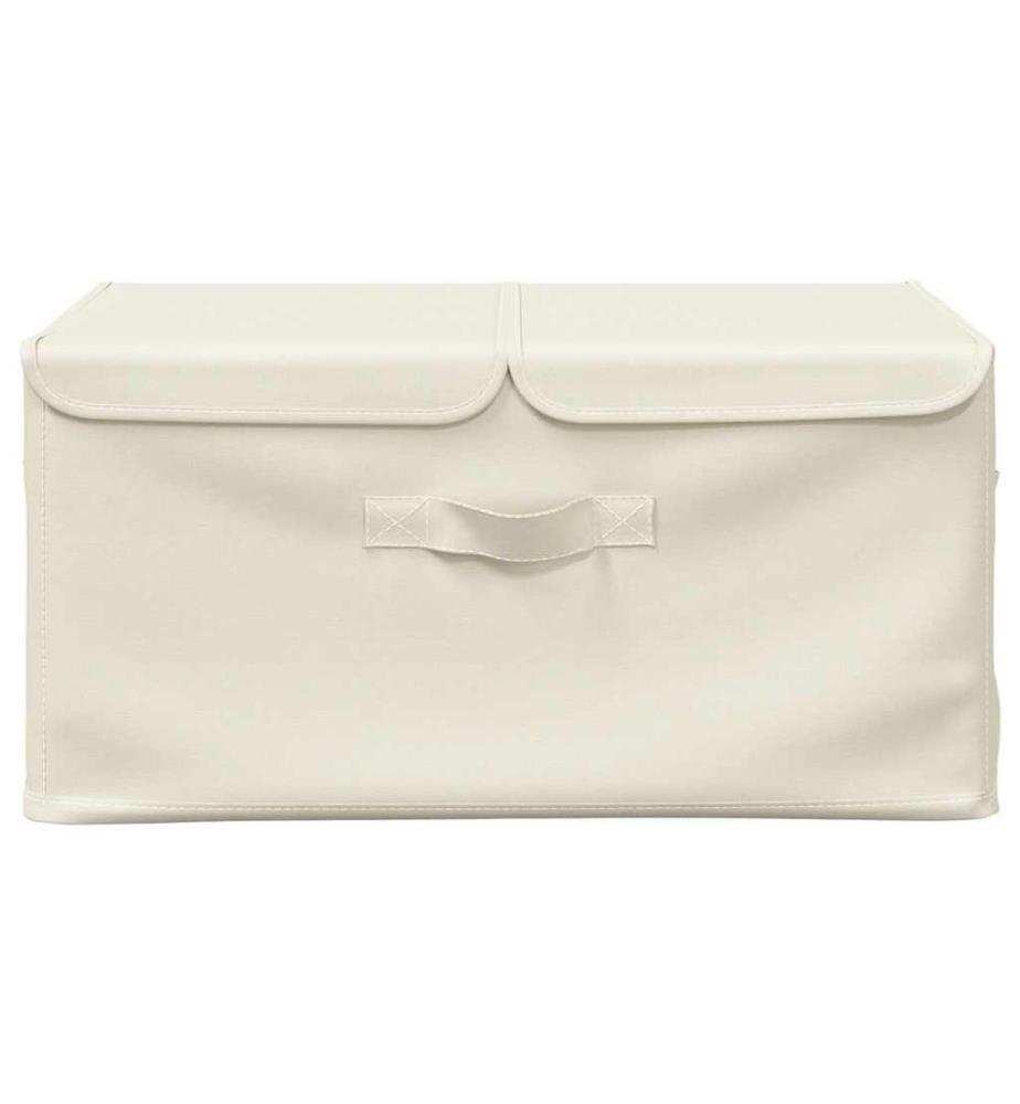 Boîtes de rangement 2 pcs Tissu 50x30x25 cm Crème