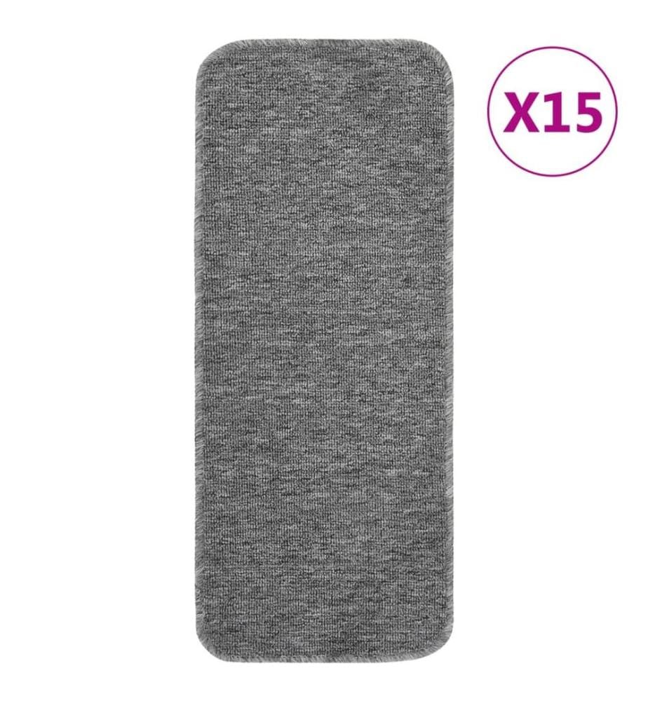 Antirutsch Stufenmatten 15 Stk. 60x25 cm Grau Rechteckig