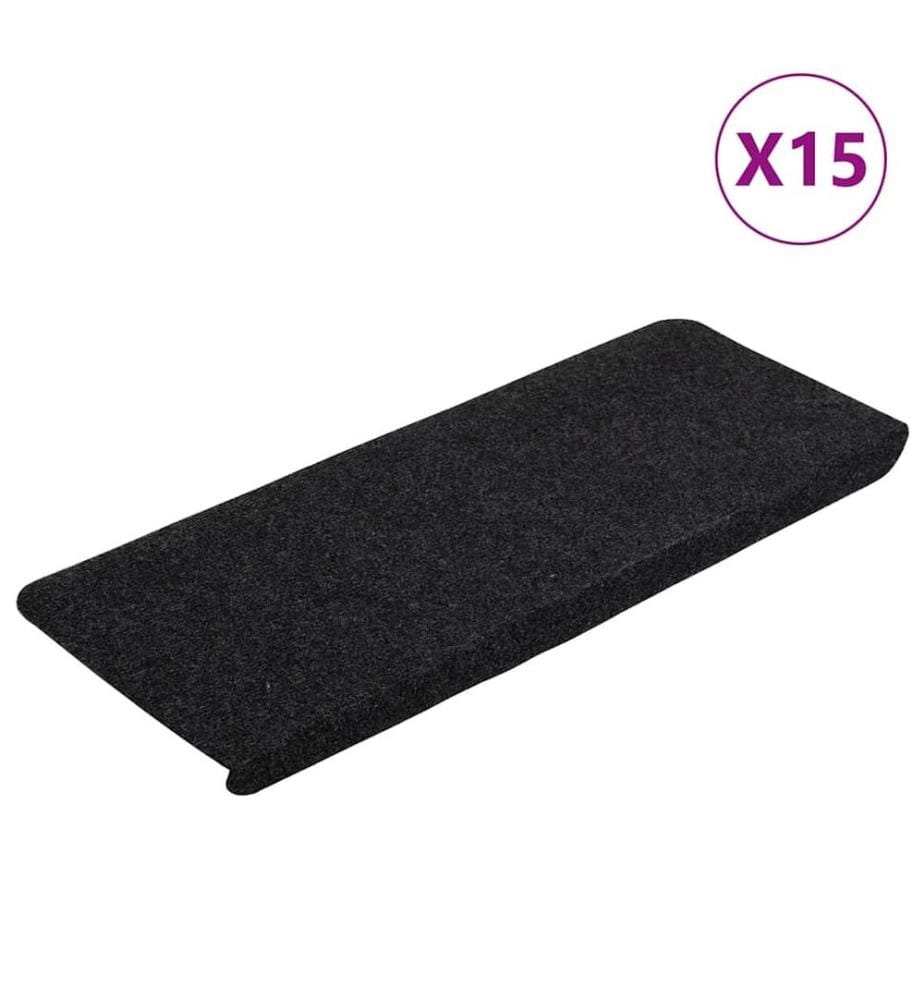 Stufenmatten Selbstklebend 15 Stk. 65x24,5x3,5 cm Schwarz