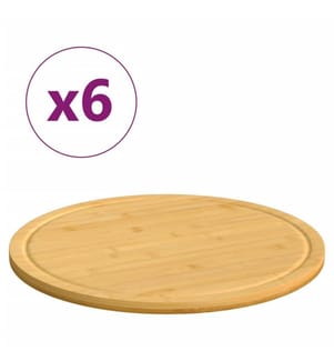 Schneidebretter 6 Stk. Ø30x1,5 cm Bambus