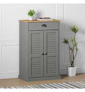 Schuhschrank VIGO Grau 60x35x96 cm Massivholz Kiefer