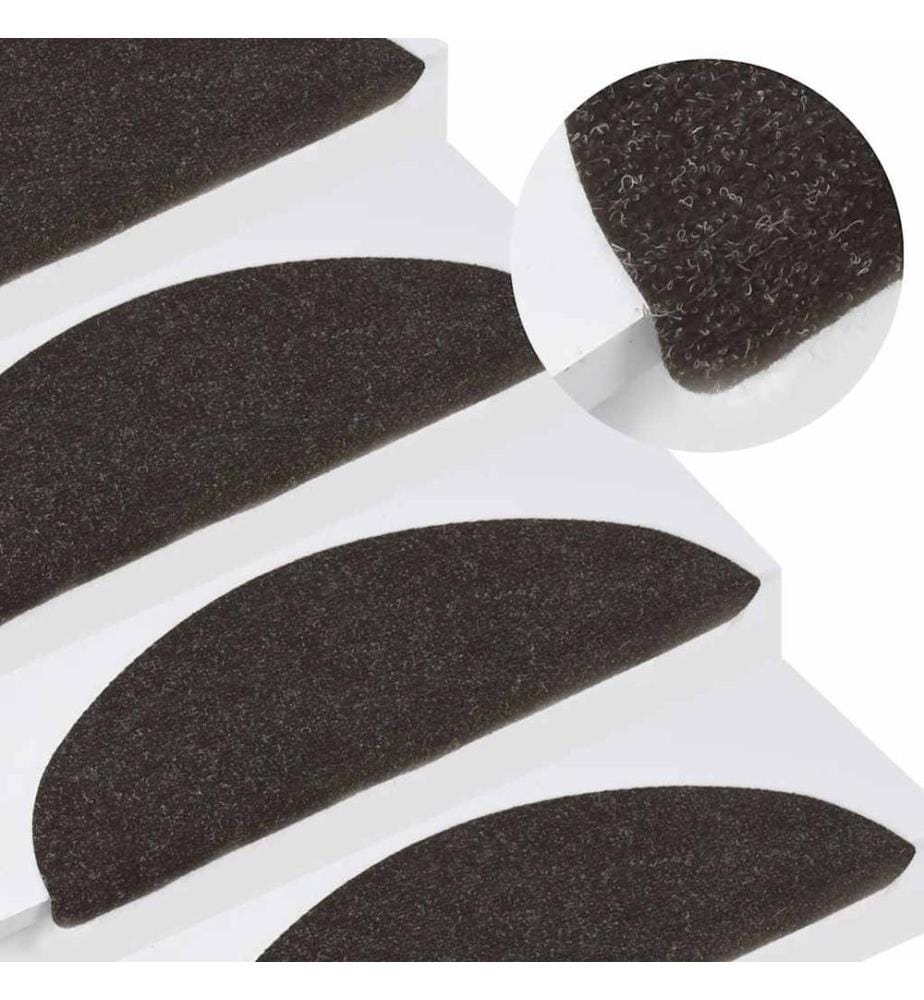 Stufenmatten Selbstklebend 10 Stk. Schwarz 56x17x3 cm