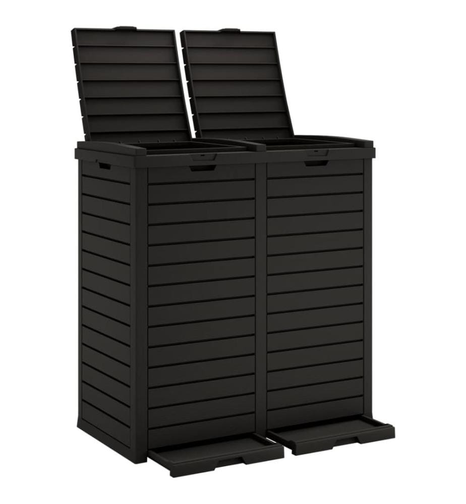 Outdoor-Mülltonne Schwarz 78x41x86 cm Polypropylen