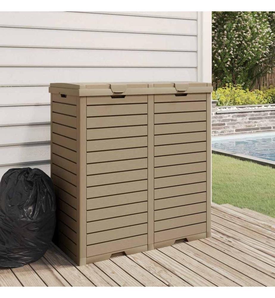 Outdoor-Mülltonne Hellbraun 78x41x86 cm Polypropylen