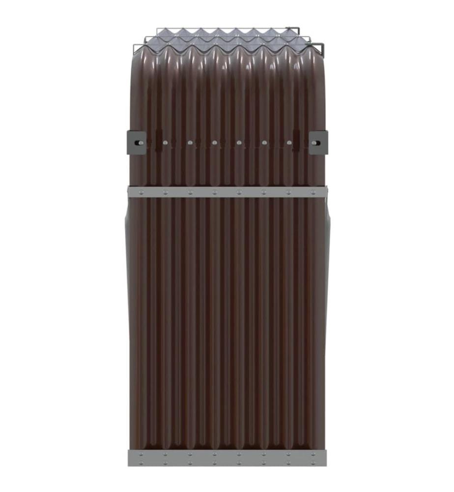 Porte-bûches marron 180x45x100 cm acier galvanisé