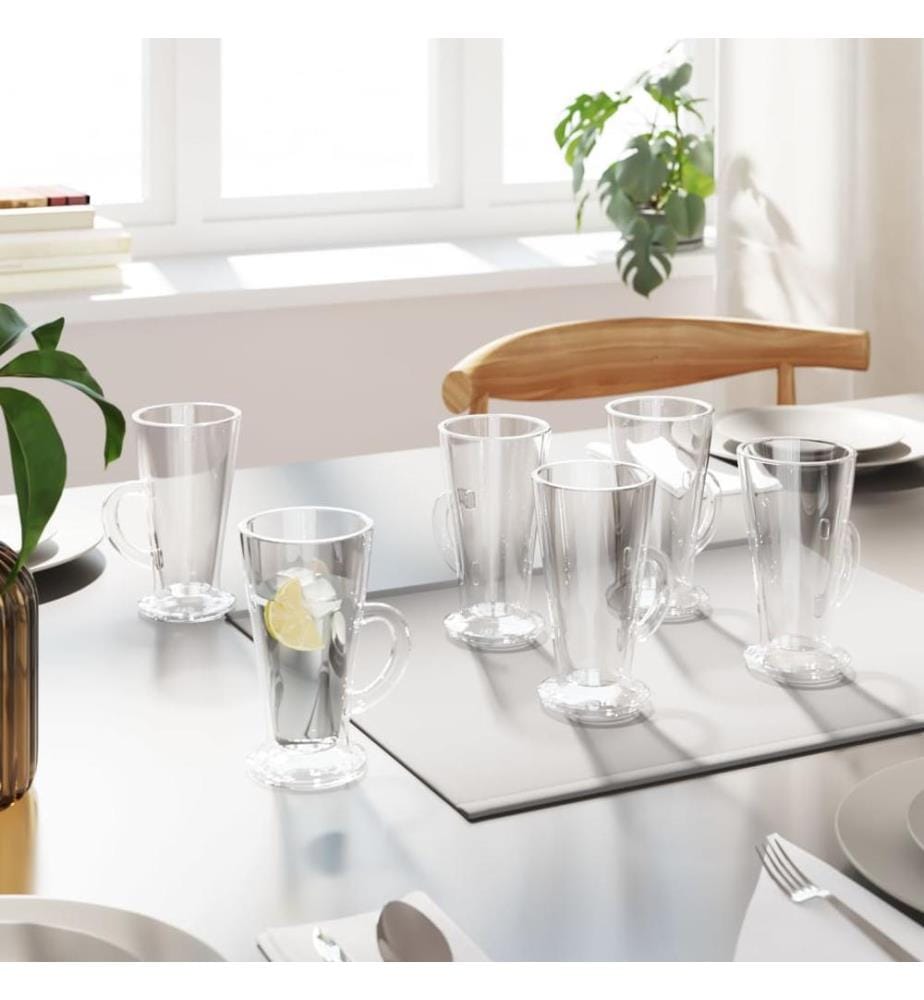 Verres à latte avec poignée 6 pcs 250 ml