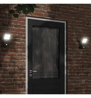 LED-Aussenwandleuchten mit Sensor 2 Stk. Schwarz Aludruckguss