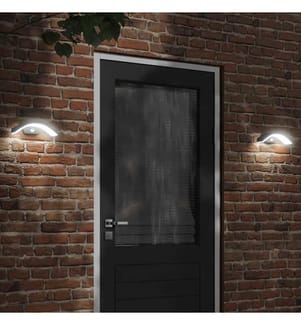 LED-Aussenwandleuchten mit Sensor 2 Stk. Schwarz Aludruckguss