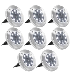 Solar-Bodenleuchten 8 Stk. LED Weiss