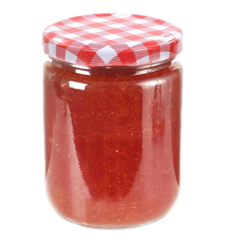 Marmeladengläser mit Weissem/Rotem Deckel 48 Stk. 230 ml