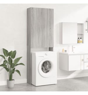 Waschmaschinenschrank Grau Sonoma 64x25,5x190 cm