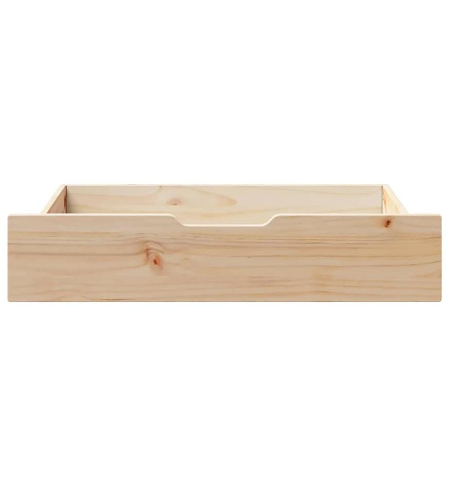 Tiroirs sous le lit avec roulettes 2 pcs 80x55x17 cm pin massif