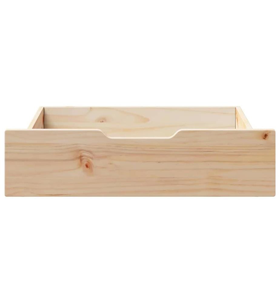 Tiroirs sous le lit avec roulettes 2 pcs 65x55x17 cm pin massif