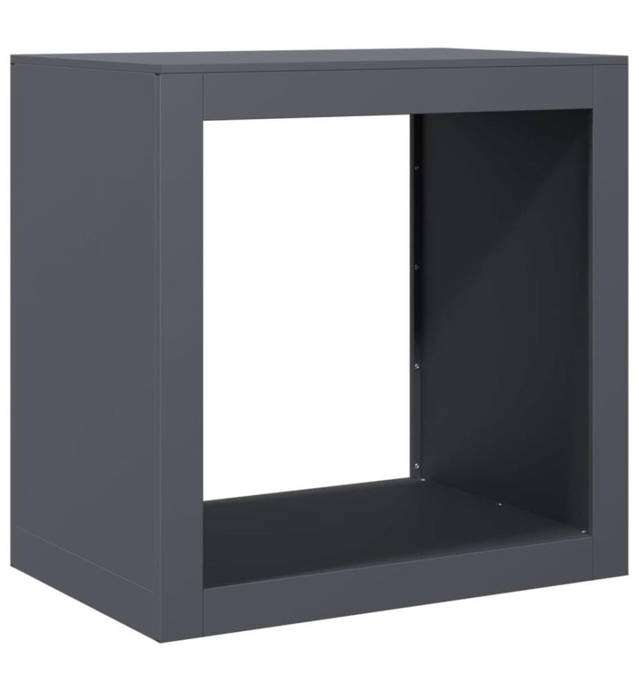 Portant de bois de chauffage anthracite 60x40x60 cm acier