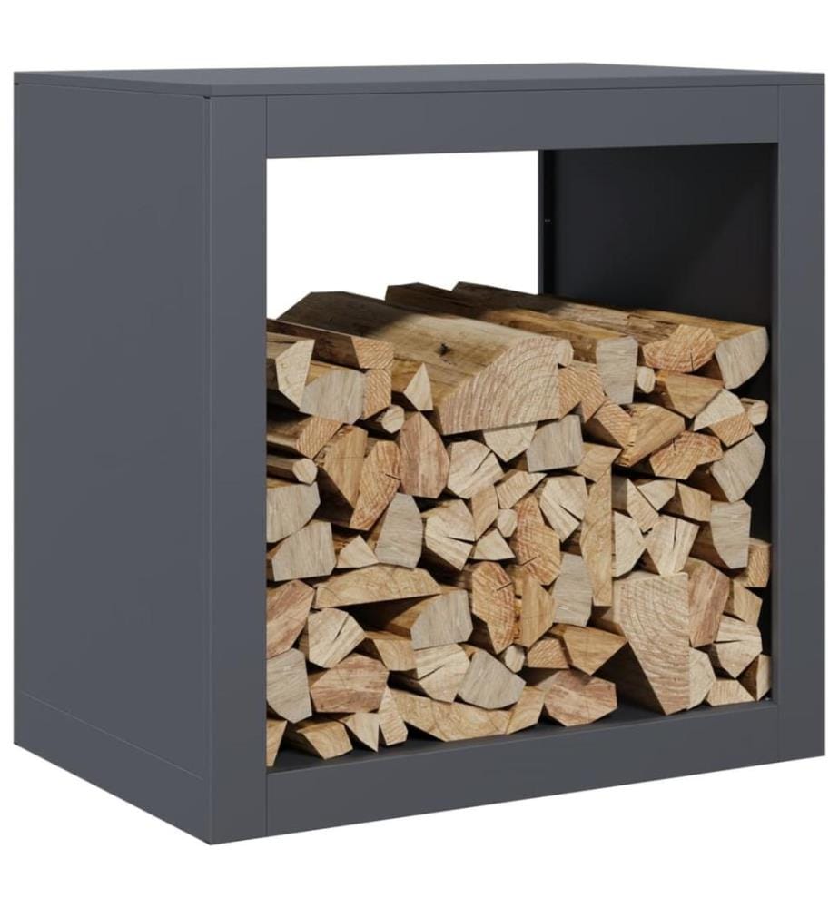 Portant de bois de chauffage anthracite 60x40x60 cm acier