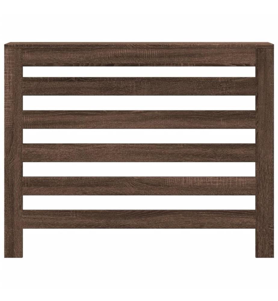 Cache-radiateur chêne marron 104x20x82 cm bois d'ingénierie