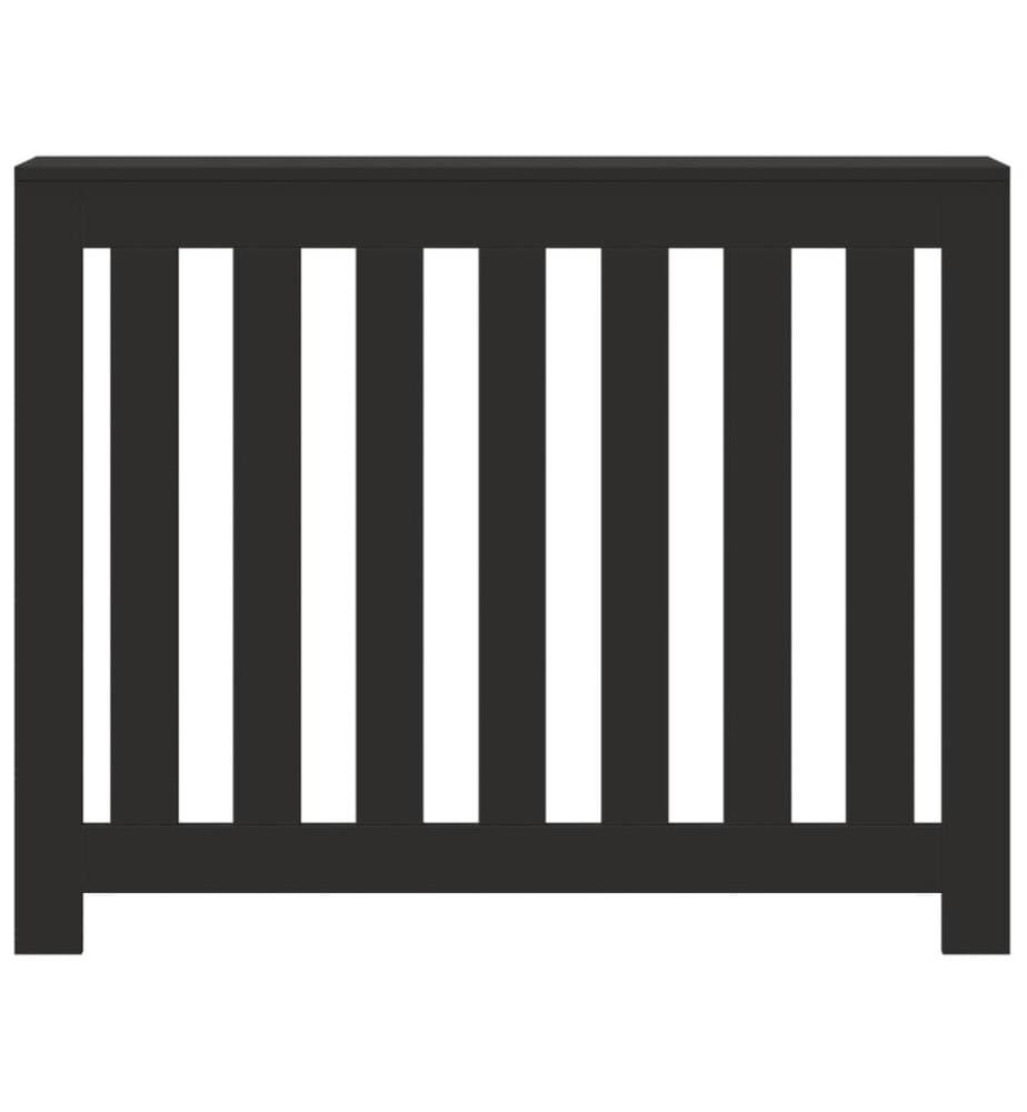 Cache-radiateur noir 104x20x82 cm bois d'ingénierie