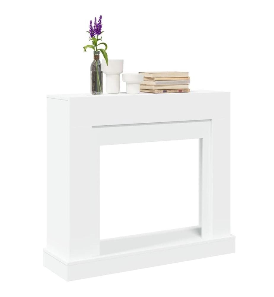 Cadre de cheminée blanc 100x30x87,5 cm bois d'ingénierie