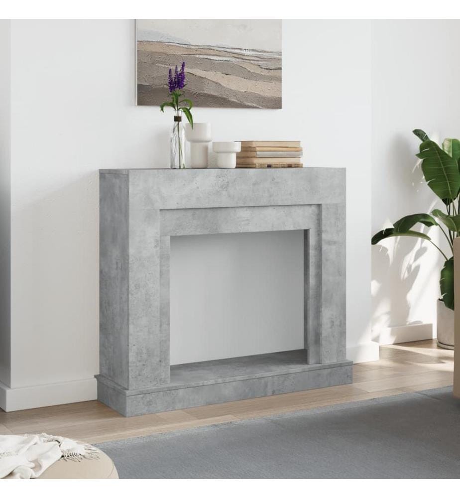 Cadre de cheminée gris béton 100x30x87,5 cm bois d'ingénierie
