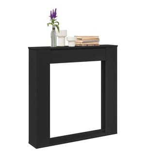 Kaminumrandung Schwarz 100x20x100 cm Holzwerkstoff
