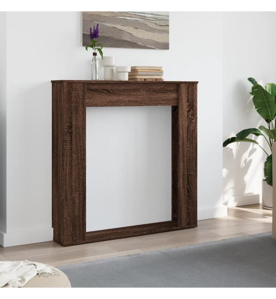 Cadre de cheminée chêne marron 100x20x100 cm bois d'ingénierie