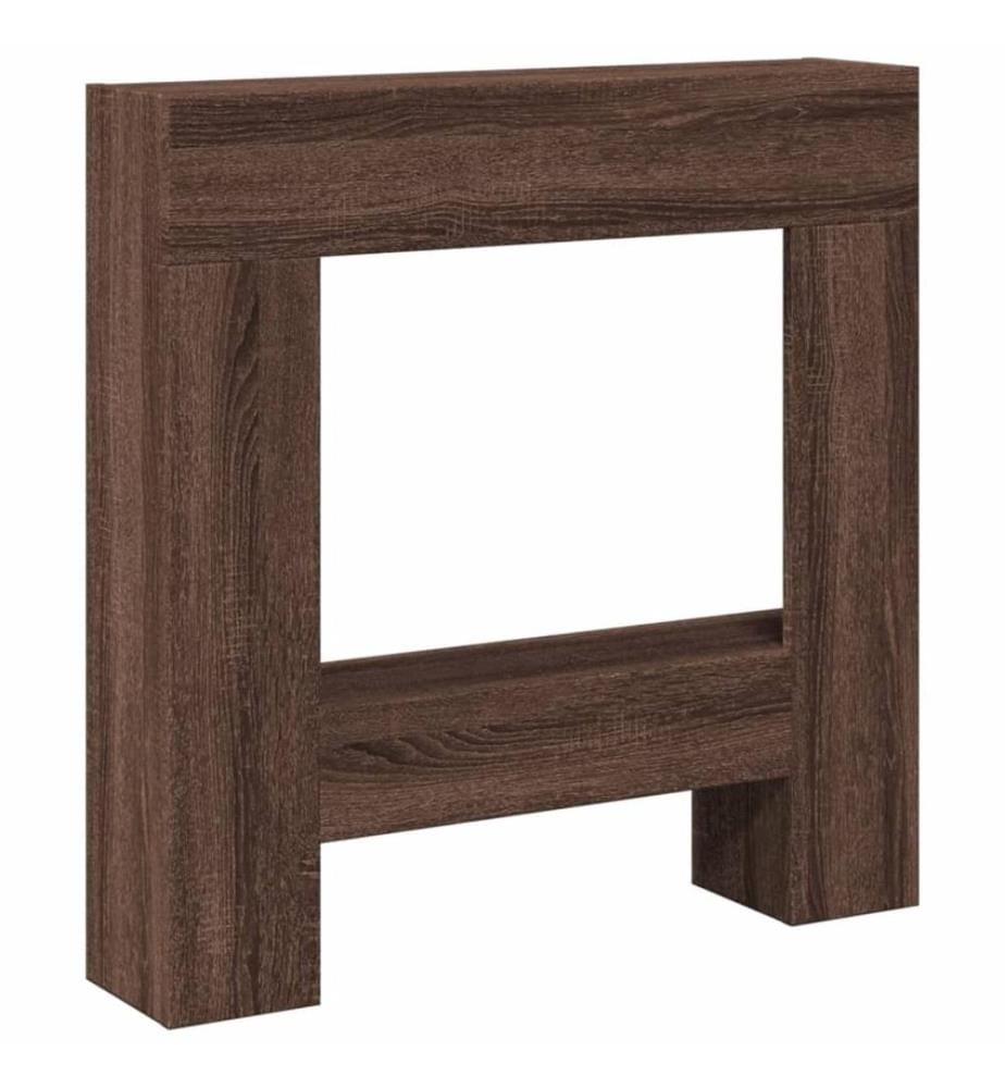 Cadre de cheminée chêne marron 81x18x82 cm bois d'ingénierie