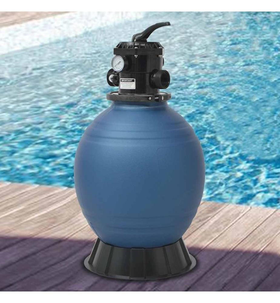 Pool-Sandfilter mit 6-Wege-Ventil Filterkessel Blau 460 mm