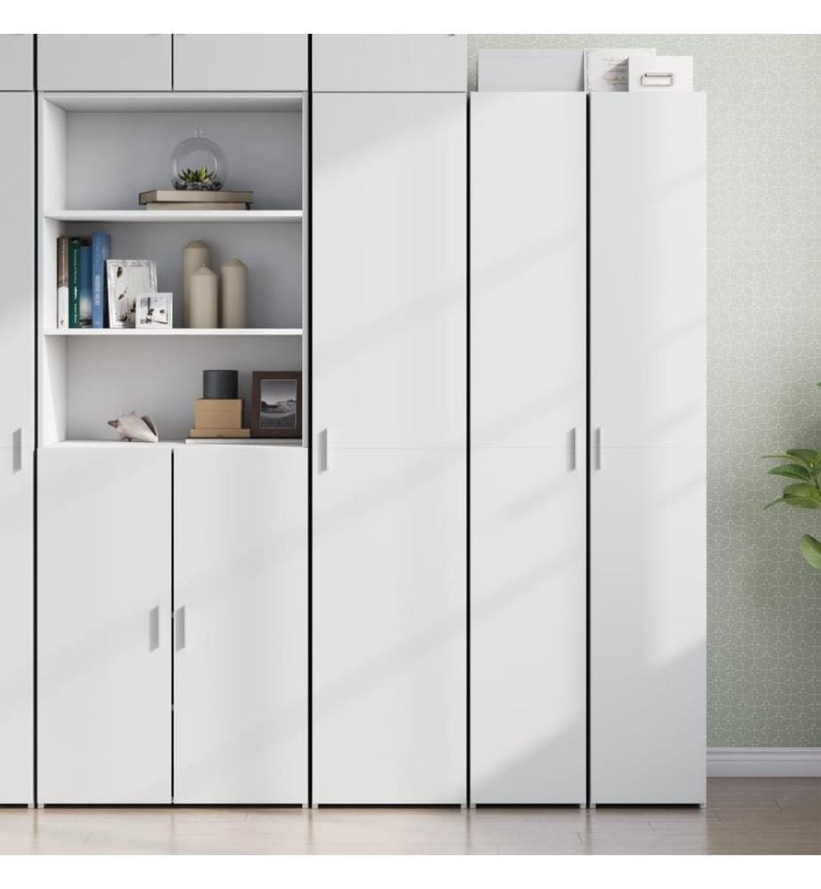 Buffet haut blanc 40x42,5x185 cm bois d'ingénierie