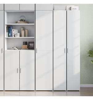 Buffet haut blanc 40x42,5x185 cm bois d'ingénierie