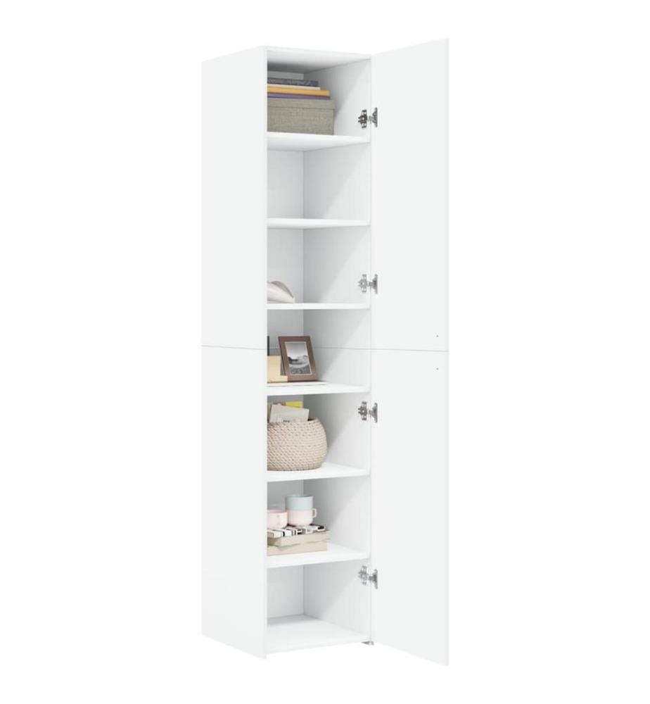 Buffet haut blanc 40x42,5x185 cm bois d'ingénierie