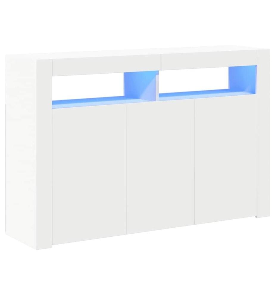 Sideboard mit LED-Leuchten Weiss 115,5x30x75 cm