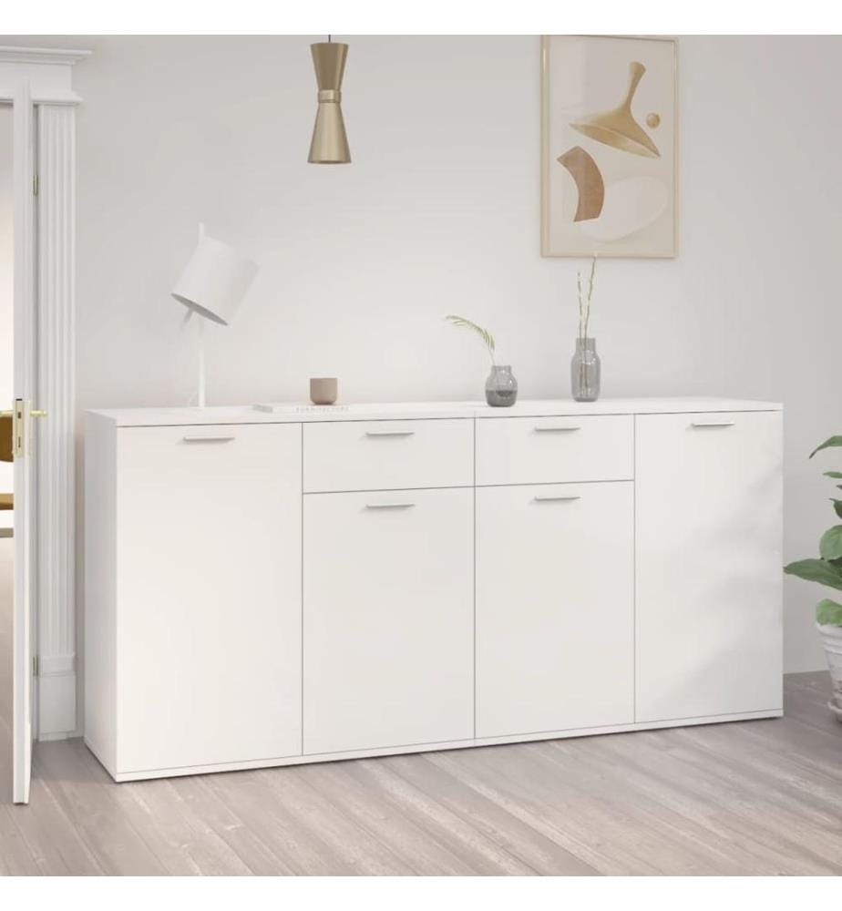 Sideboard Hochglanz-Weiss 160x36x75 cm Holzwerkstoff
