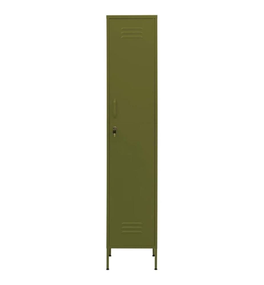 Armoire à casiers Vert olive 35x46x180 cm Acier