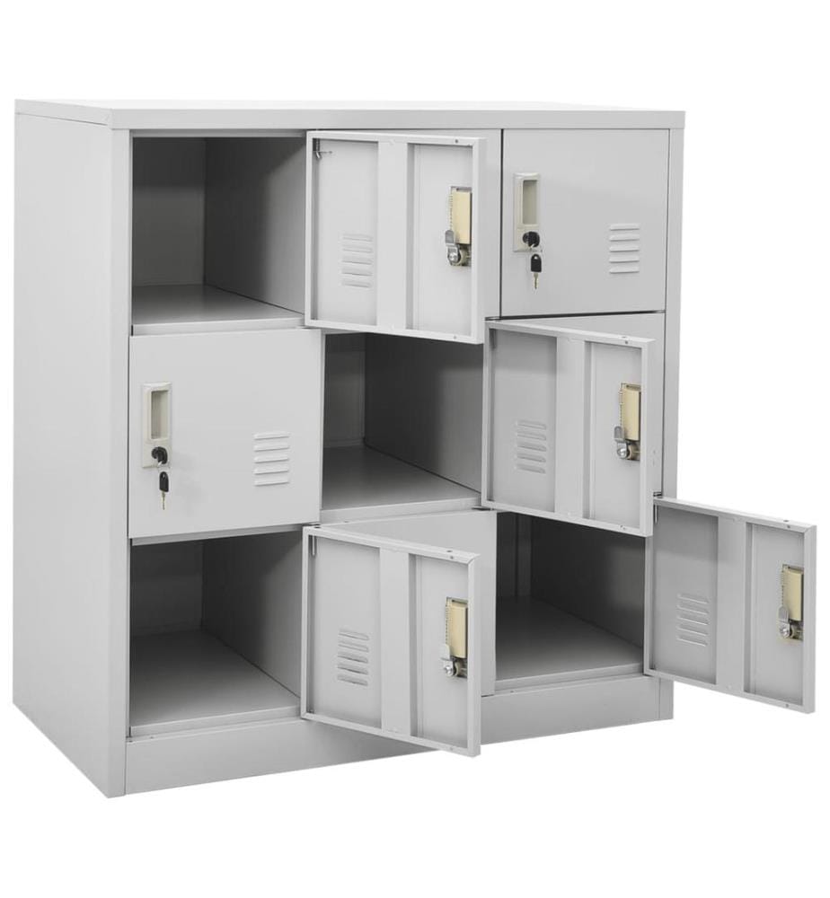 Schliessfachschrank Hellgrau 90x45x92,5 cm Stahl