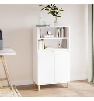Buffet haut Blanc 60x36x110 cm Bois d'ingénierie