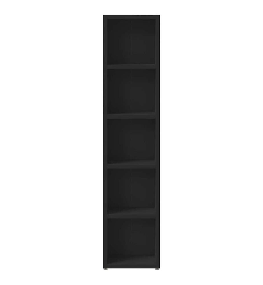 Armoires à CD 2 pcs Noir 21x16x93,5 cm Aggloméré