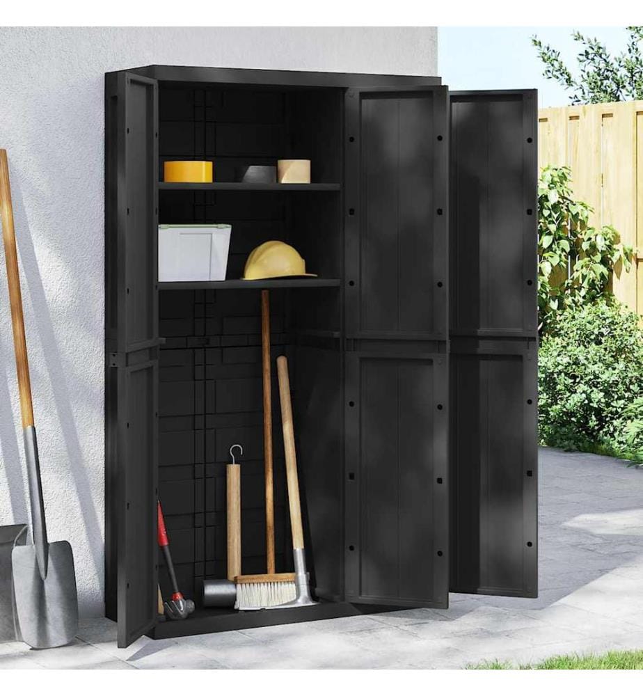 Gartenschrank Schwarz 97x37x165 cm PP