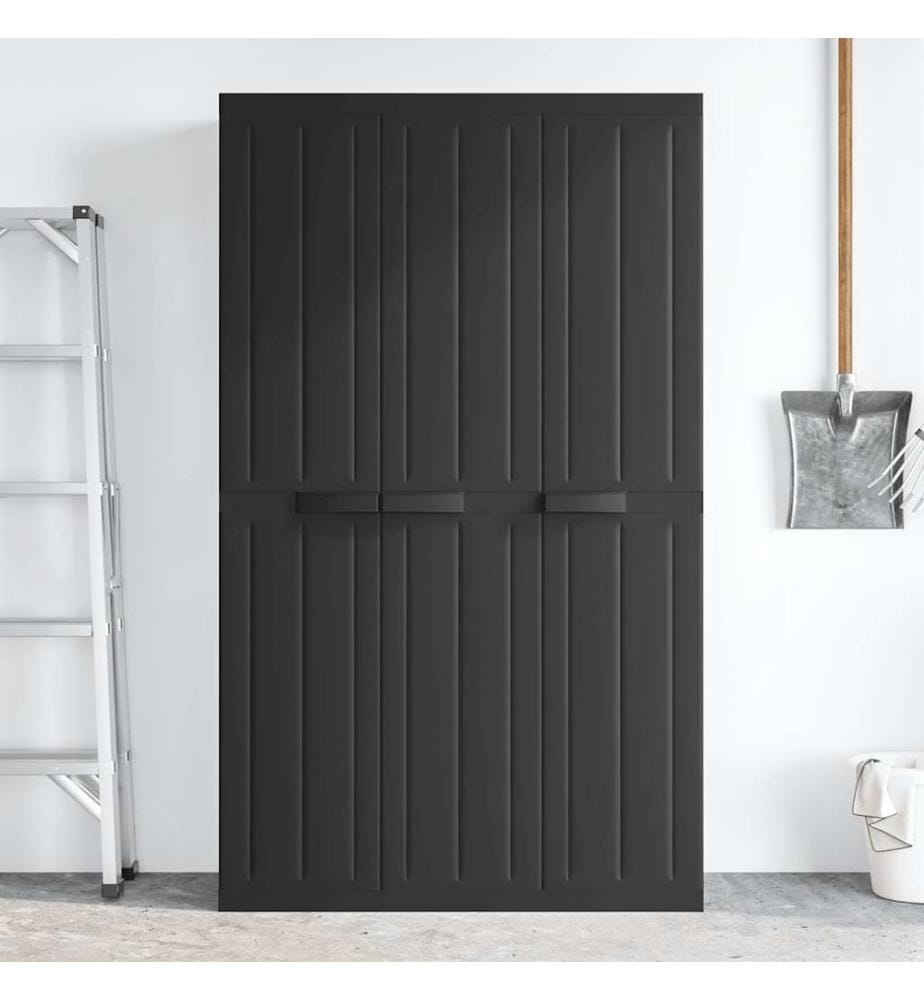 Gartenschrank Schwarz 97x37x165 cm PP