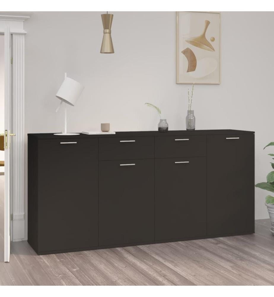 Sideboard Schwarz 160x36x75 cm Holzwerkstoff