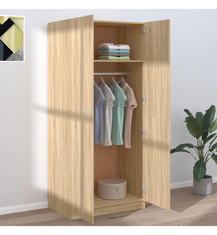 Kleiderschrank Sonoma-Eiche 80x52x180 cm Holzwerkstoff