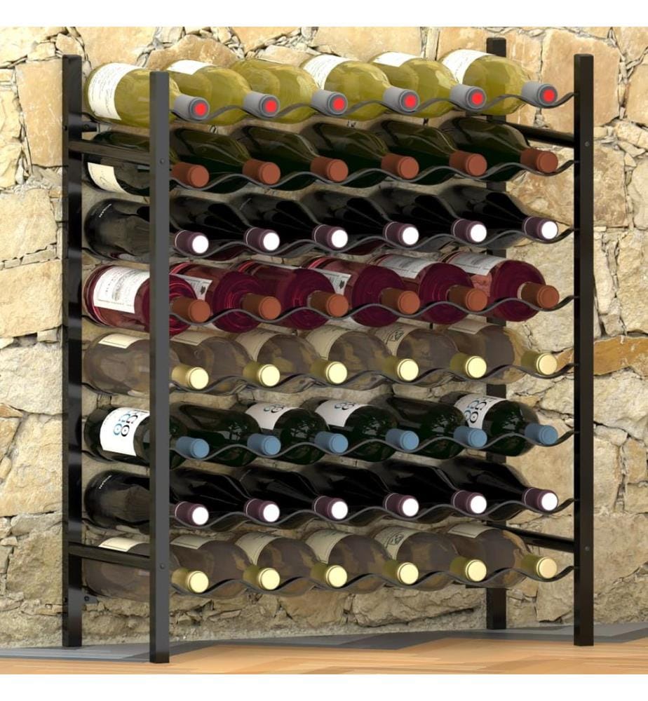 Weinregal für 48 Flaschen Schwarz Metall