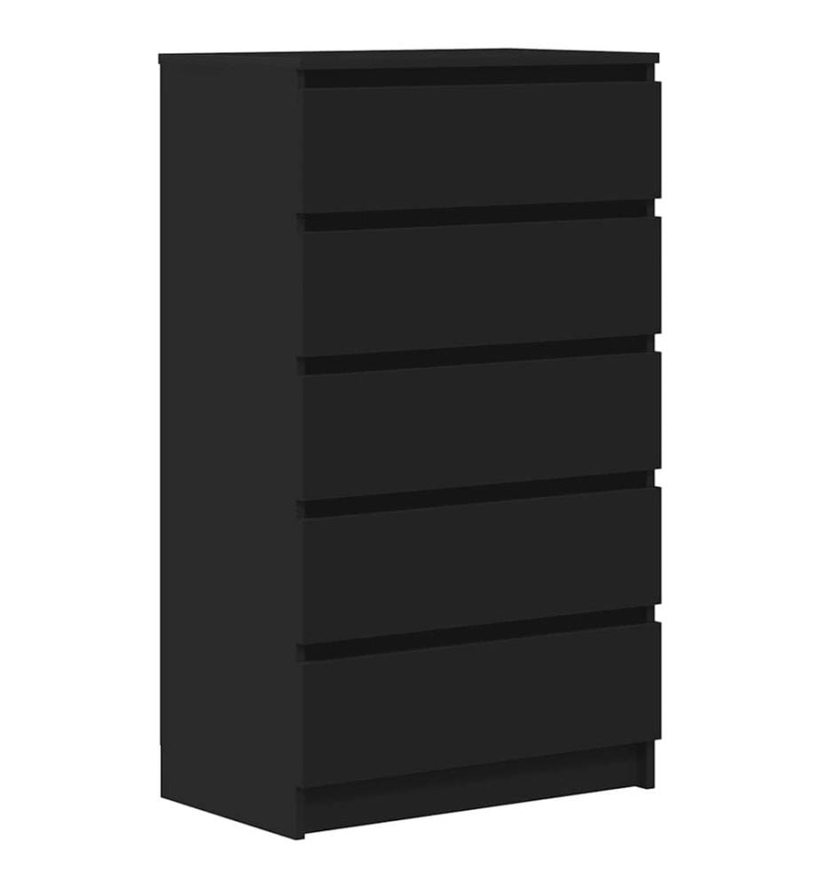 Schubladenschrank Schwarz 60x36x103 cm Holzwerkstoff
