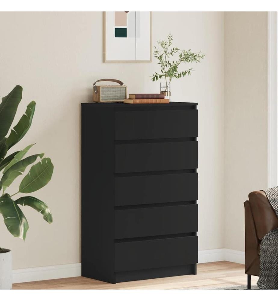 Schubladenschrank Schwarz 60x36x103 cm Holzwerkstoff