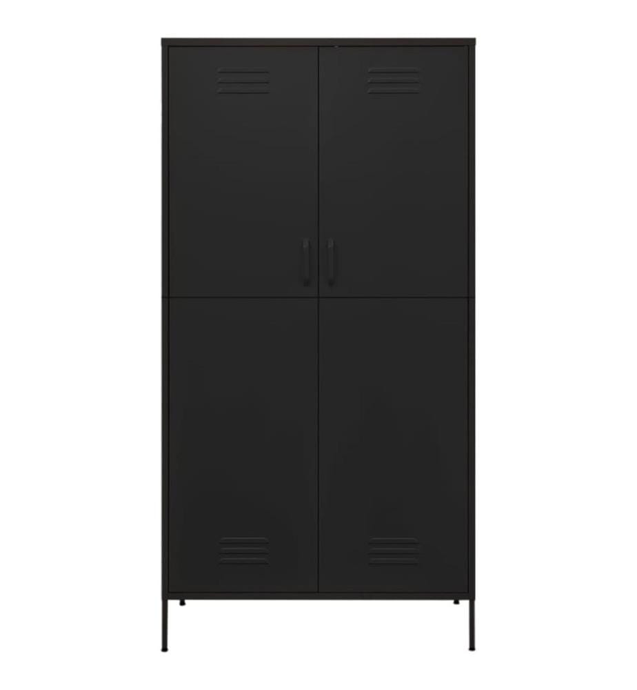 Kleiderschrank Schwarz 90x50x180 cm Stahl