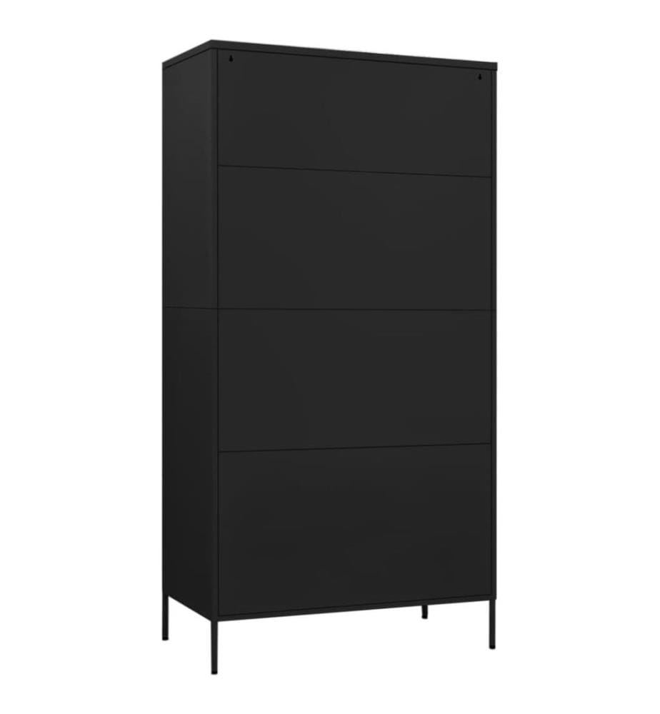 Kleiderschrank Schwarz 90x50x180 cm Stahl