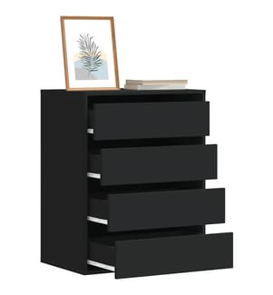 Commode d'angle noir 60x41x76 cm bois d'ingénierie