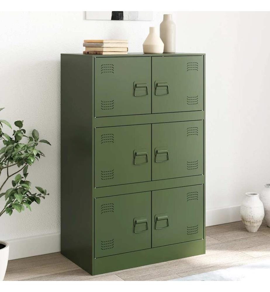 Sideboard Olivgrün 67x39x107 cm Stahl
