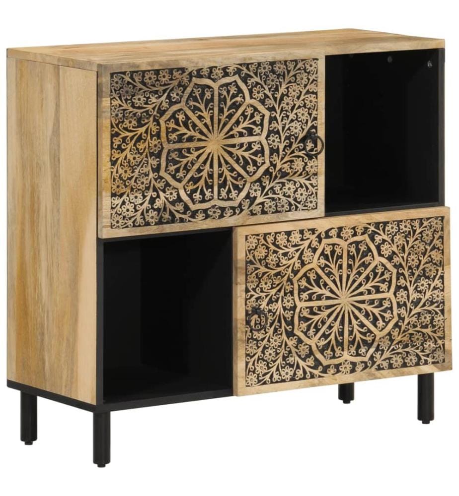Beistellschrank 80x33x75 cm Massivholz Mango